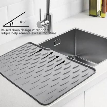 Silicone Dish Drying Mat with Smart Drainage